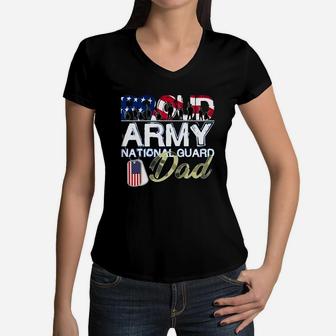 National Freedom Day Dad Proud Army National Guard Women V-Neck T-Shirt - Seseable