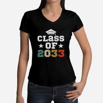 Prek 2019 Class Of 2033 Boys Girls First Day At School Women V-Neck T-Shirt | Crazezy DE