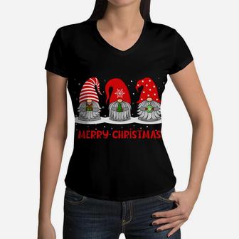 Santa Claus Garden Gnome Merry Christmas Boys Girls Kids Women V-Neck T-Shirt | Crazezy CA