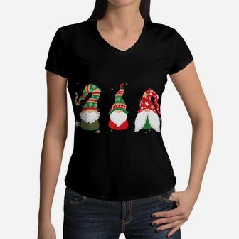 Santa Xmas Gnome Gift Men Women Kids Merry Christmas Gnome Sweatshirt Women V-Neck T-Shirt | Crazezy DE