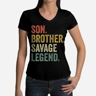 Savage Shirt Boys Men Youth For Kids Son Christmas Gift Women V-Neck T-Shirt | Crazezy