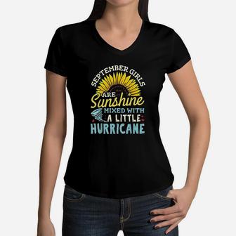 September Girl Birthday Women V-Neck T-Shirt | Crazezy CA