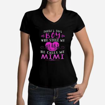 There Is This Boy Who Stole My Heart Women V-Neck T-Shirt | Crazezy AU