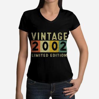 Vintage 2002 20Th Birthday 20 Years Old Gift Boy Girl Women V-Neck T-Shirt | Crazezy DE