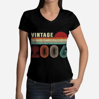 Vintage 2006 Funny 14 Years Old Boys And Girls 14Th Birthday Women V-Neck T-Shirt | Crazezy