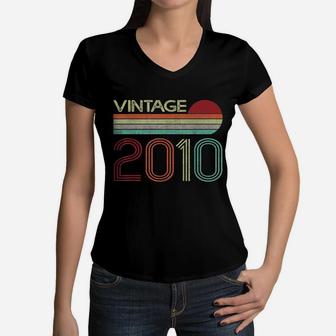 Vintage 2010 Funny 12 Years Old Boys And Girls 12Th Birthday Women V-Neck T-Shirt | Crazezy