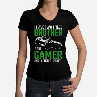 Vintage Video Games Funny Gamer Gaming Gift Boys Brother Son Women V-Neck T-Shirt | Crazezy CA