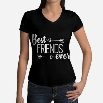 Womens Best Girlfriend Girlfriends Friends Gift For 2 Women V-Neck T-Shirt | Crazezy CA
