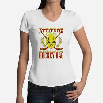 Funny Sayings For Boy And Girl Ice Hockey Players Teams Women V-Neck T-Shirt - Thegiftio UK