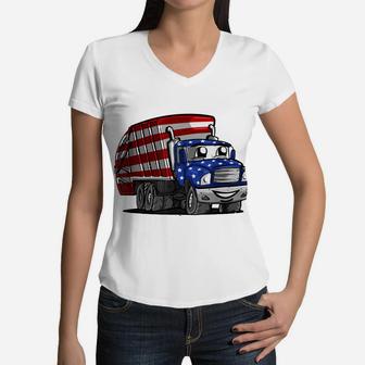 Garbage Day Construction Dump Truck Toddler Boy Gift Women V-Neck T-Shirt | Crazezy DE