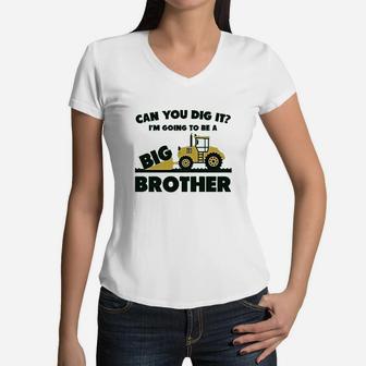 Going To Be Big Brother Gift For Tractor Loving Boys Toddler Infant Kids Women V-Neck T-Shirt - Thegiftio UK