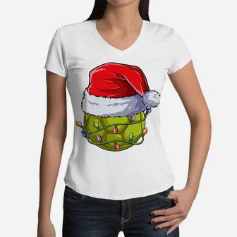 Handball Christmas Boy Apparel, Funny Santa Sport Men Kids Women V-Neck T-Shirt | Crazezy