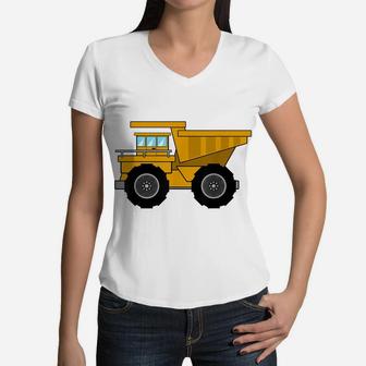 I Love Dump Truck Shirt | Little Boys Kids Gift Women V-Neck T-Shirt | Crazezy