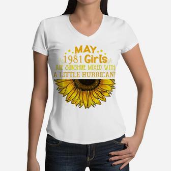 May Girl 1981 - 40Th Birthday Gift For Strong Girl Women V-Neck T-Shirt | Crazezy
