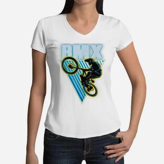 Retro Clothes For Young Mens And Girls Bmx Women V-Neck T-Shirt | Crazezy