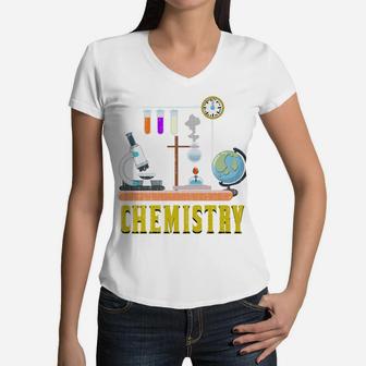 Science Chemistry Lover Boys Kids Chemist Lab Chemistry Sweatshirt Women V-Neck T-Shirt | Crazezy UK