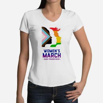 Womens March On Washington 2022 January 2022 Funny Gifts Women V-Neck T-Shirt - Seseable