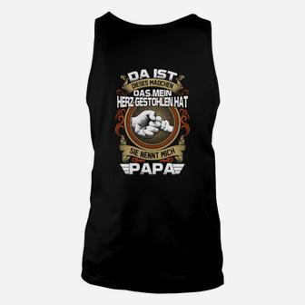 Herzstehlendes Mädchen Papa Unisex TankTop, Vaterliebe Design - Seseable