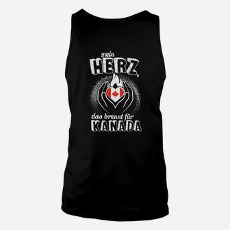 Kanada Liebe Unisex TankTop, Mein Herz Brennt Motiv mit Ahornblatt - Seseable