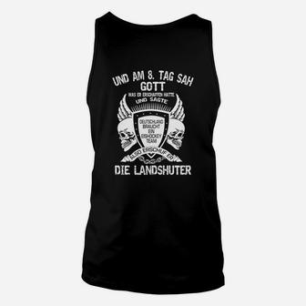 Landshuter Spruch & Totenkopf Schwarzes Herren Unisex TankTop - Seseable