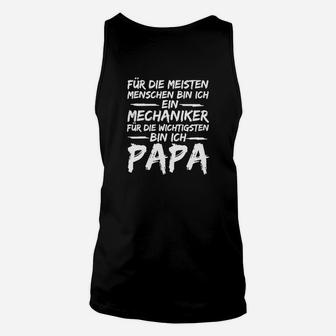 Mechaniker Papa Schwarzes Unisex TankTop, Lustiger Spruch für Väter - Seseable