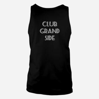 Schwarzes Unisex TankTop Club Grand Side, Trendiges Tee für Events - Seseable