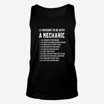 10 Reasons To Be With A Mechanic For Men Funny Unisex Tank Top | Crazezy AU