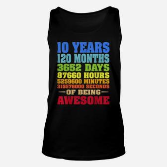 10 Years Old 10Th Birthday Vintage Retro 120 Months Unisex Tank Top | Crazezy CA