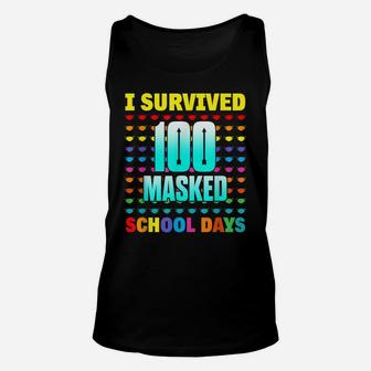 100 Day Of School I Survived 100 Days Of Masked School Gift Unisex Tank Top | Crazezy DE