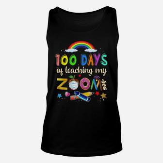 100 Days Of School Teaching My Zoom-Ies Virtual Teacher Gift Unisex Tank Top | Crazezy AU
