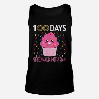 100 Days Sprinkled With Fun Cupcake 100Th Day School Gift Unisex Tank Top | Crazezy CA