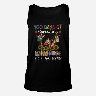 100Th Day Of School 100 Days Of Spreading Kindness Not Germs Raglan Baseball Tee Unisex Tank Top | Crazezy
