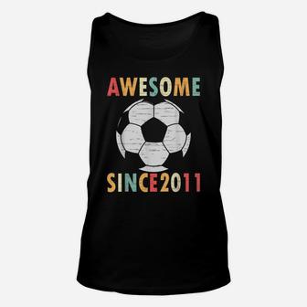 10Th Birthday Soccer Lover Gift 10 Years Old Vintage Retro Unisex Tank Top | Crazezy