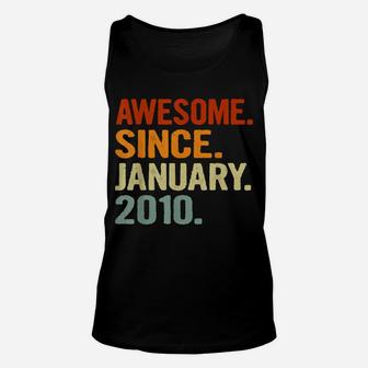 11 Years Old Retro Birthday Gift Awesome Since January 2010 Unisex Tank Top | Crazezy