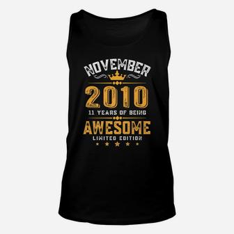11Th Birthday Gift 11 Year Old Awesome Since November 2010 Unisex Tank Top | Crazezy AU