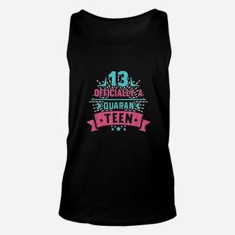 13Th Officially A Quaranteen Birthday Teenager Unisex Tank Top | Crazezy UK