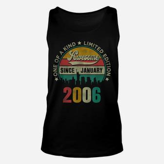 15 Years Old Vintage January 2006 15Th Birthday Gift Unisex Tank Top | Crazezy AU