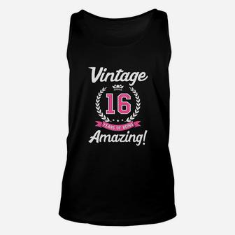 16Th Birthday Gift Vintage 16 Years Amazing Unisex Tank Top | Crazezy AU