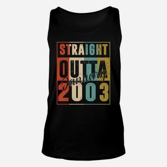 18 Years Old Retro Birthday Gift Straight Outta January 2003 Unisex Tank Top | Crazezy CA