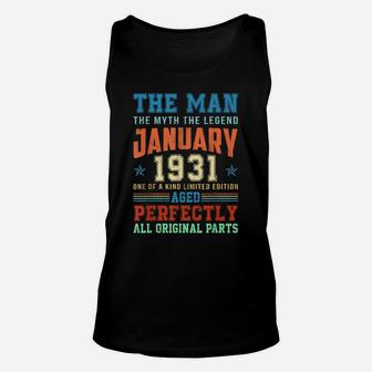 1931 Years Old Vintage January 1931 90Th Birthday Gift Unisex Tank Top | Crazezy UK