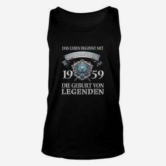 1959 Geburt von Legenden Schwarzes Herren Unisex TankTop, Retro Design - Seseable