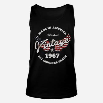 1967 Old School Made America 54Th Birthday Distressed Shirt Unisex Tank Top - Monsterry