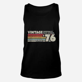 1976 Vintage Keeping It Old School Since 1976 Retro Birthday Unisex Tank Top | Crazezy DE
