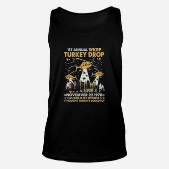 1St Annual Wkrp Turkey Drop November 22 1978 Funny Thanksgiving Day Unisex Tank Top | Crazezy UK
