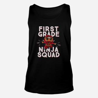 1St Day Of School First Grade Ninja Squad Unisex Tank Top | Crazezy
