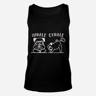 2 Dogs Inhale Exhale Unisex Tank Top | Crazezy