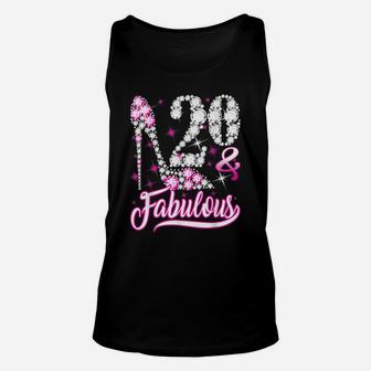 20 & Fabulous 20Th Birthday Gifts Funny Pink Diamond Shoes Unisex Tank Top | Crazezy AU