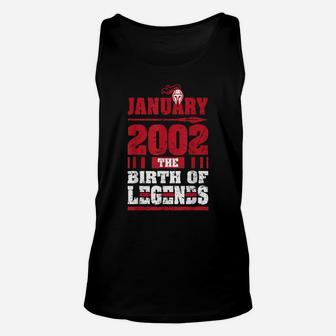 2002 The Birth Of Legends Fun Gift For 18 Yrs Years Old 18Th Unisex Tank Top | Crazezy DE