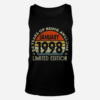 24 Year Old 24Th Birthday Gifts Vintage January 1998 Unisex Tank Top | Crazezy AU