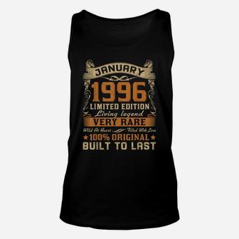 25Th Birthday Gift 25 Years Old Retro Vintage January 1996 Unisex Tank Top | Crazezy AU
